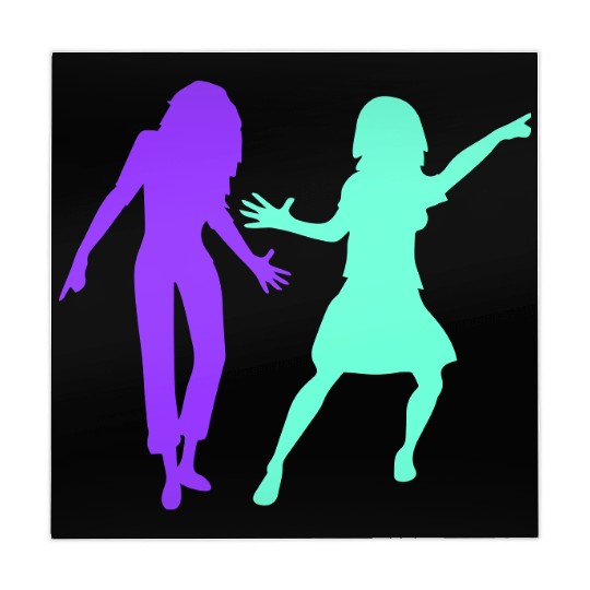 2 Party Women Couple Two Dance Friends Silhouette Mahjong Mats