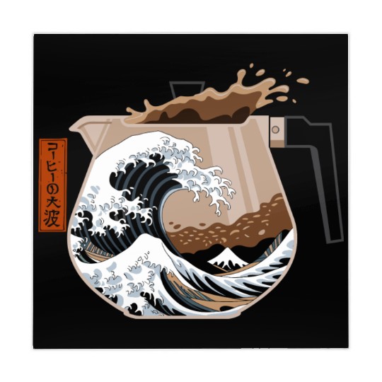 The Great Wave of Coffee Artistic Caffeine Lover Mahjong Mats