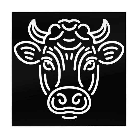 Cow face cows vector farm animal art path6 Mahjong Mats