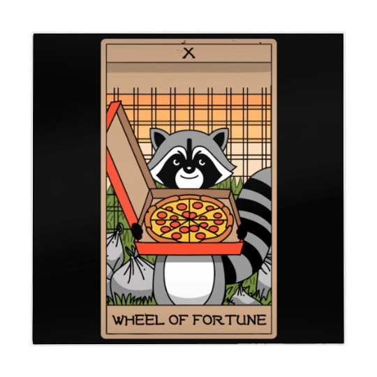 Wheel of Fortune Raccoons Tarot Card Mahjong Mats