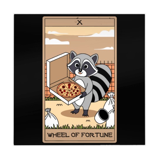Wheel of Fortune Raccoons Tarot Card Mahjong Mats