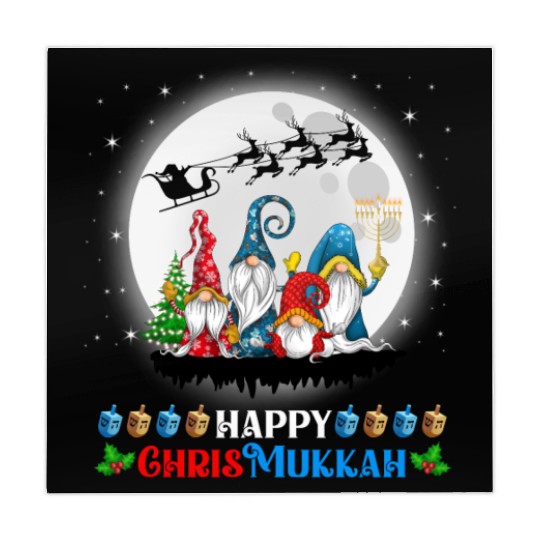 Happy Chrismukkah Gnomes Christmas Hanukkah Mahjong Mats