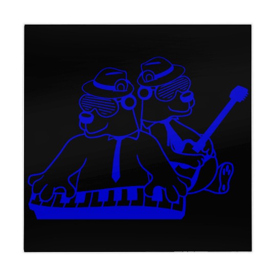 2 Cool Brown Bear Team Friends Playing Band Music Mahjong Mats