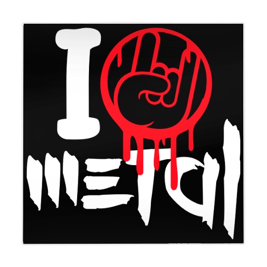 I Love Heavy Metal Hard Rock Music Graffiti Heart Mahjong Mats