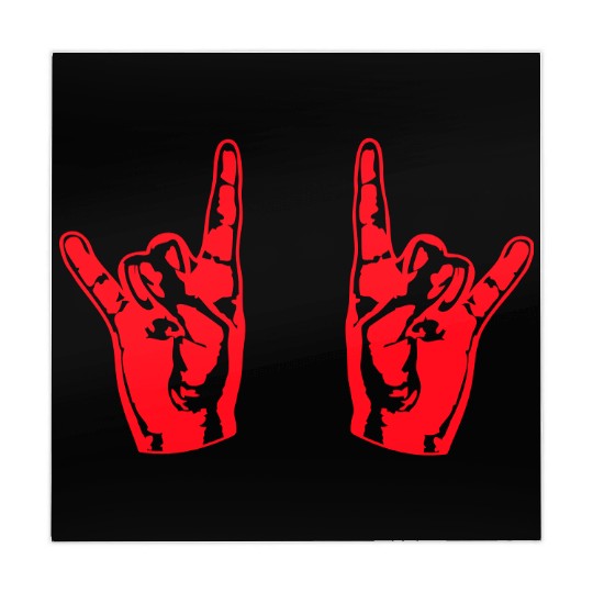 Two heavy metal hard rock horn finger hand gesture Mahjong Mats