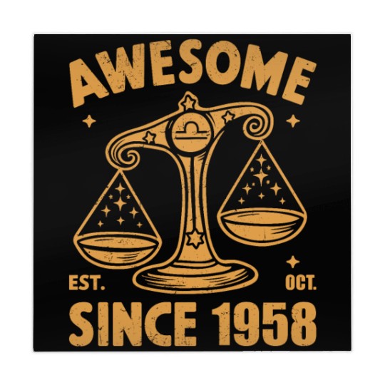 Awesome Since 1958 Libra Zodiac Birthday October Mahjong Mats