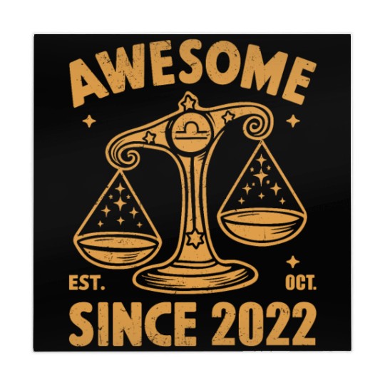 Awesome Since 2022 Libra Zodiac Birthday October Mahjong Mats