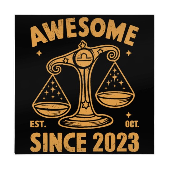 Awesome Since 2023 Libra Zodiac Birthday October Mahjong Mats