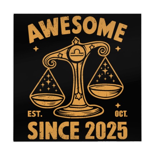 Awesome Since 2025 Libra Zodiac Birthday October Mahjong Mats