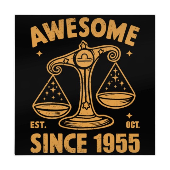 Awesome Since 1955 Libra Zodiac Birthday October Mahjong Mats