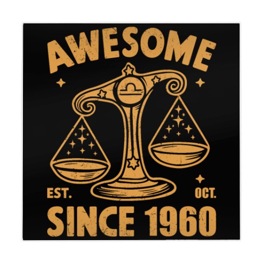 Awesome Since 1960 Libra Zodiac Birthday October Mahjong Mats