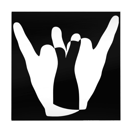 Two heavy metal hard rock horn finger hand gesture Mahjong Mats