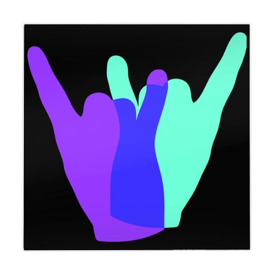 Two heavy metal hard rock horn finger hand gesture Mahjong Mats