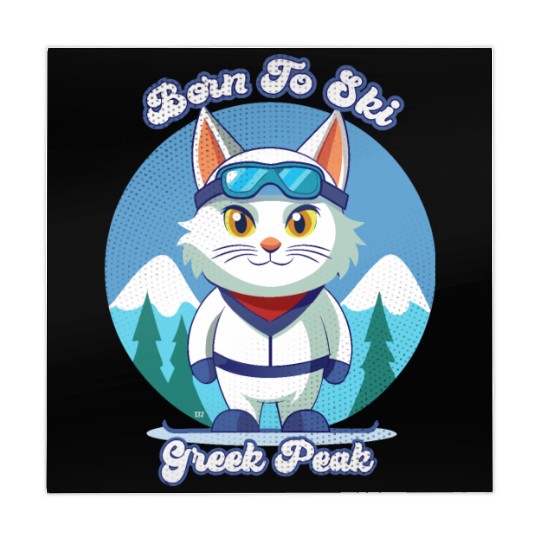 Little Cat skiing in Greek Peak Mahjong Mats