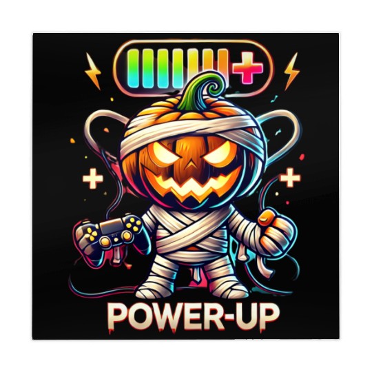 Pumpkin Mummy Gamer Wrapped in Halloween Fun Mahjong Mats