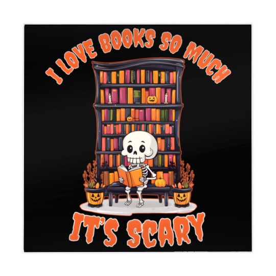 Halloween skeleton book lover reading adults Mahjong Mats