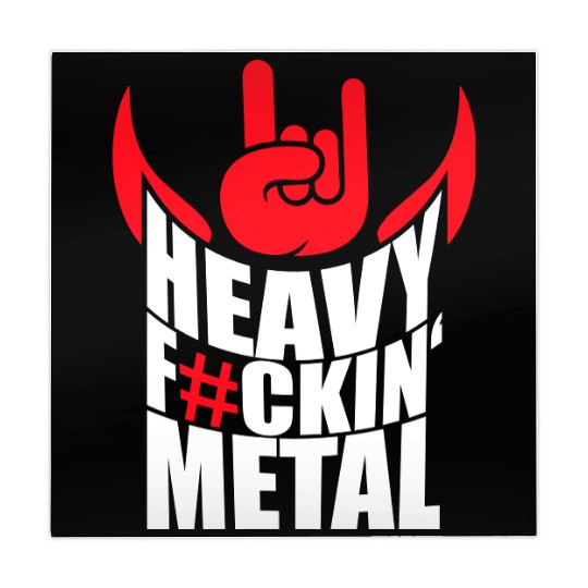 Heavy F#ckin' Metal Hard Rock Fun Music Text Quote Mahjong Mats