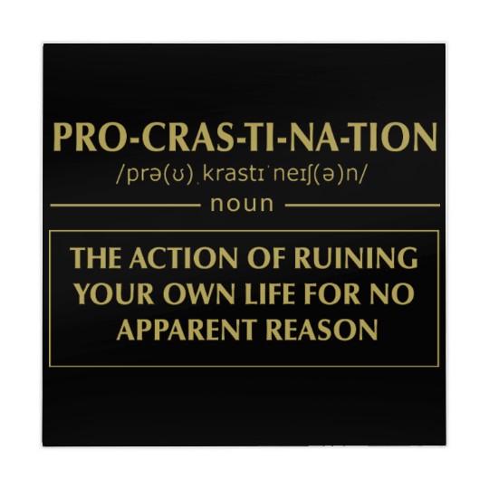 Funny Definition Procrastination Procrastinator Mahjong Mats