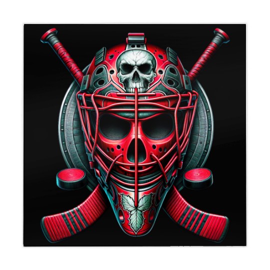 Red Skull Hockey Goalie Mahjong Mats