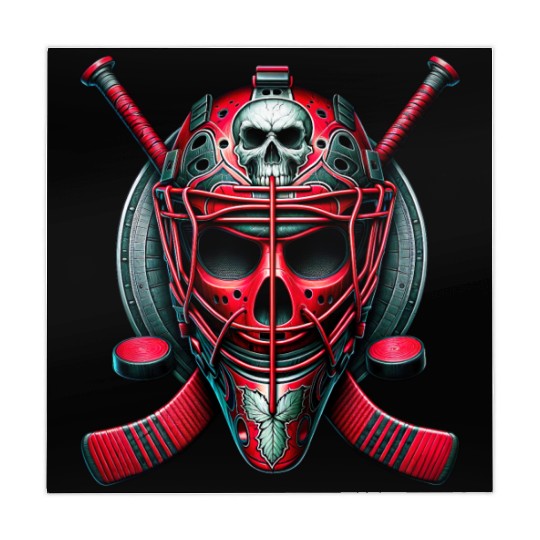 Red Skull Hockey Goalie Mahjong Mats