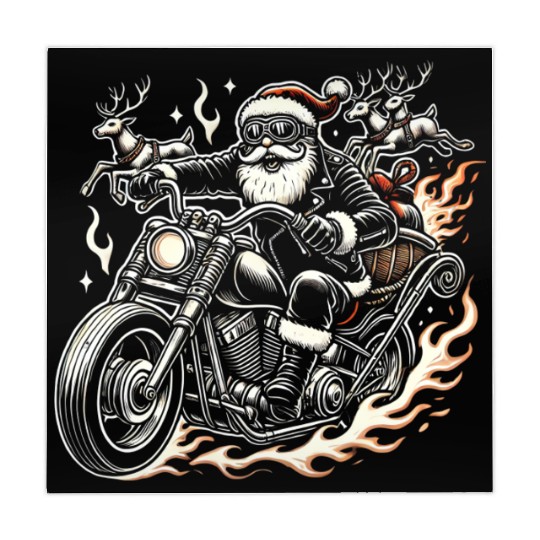 Biker Santa Reindeer Ride Christmas Adventure Mahjong Mats