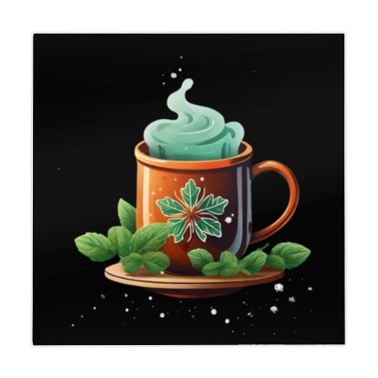 hot tea with mint for winter vibes Mahjong Mats