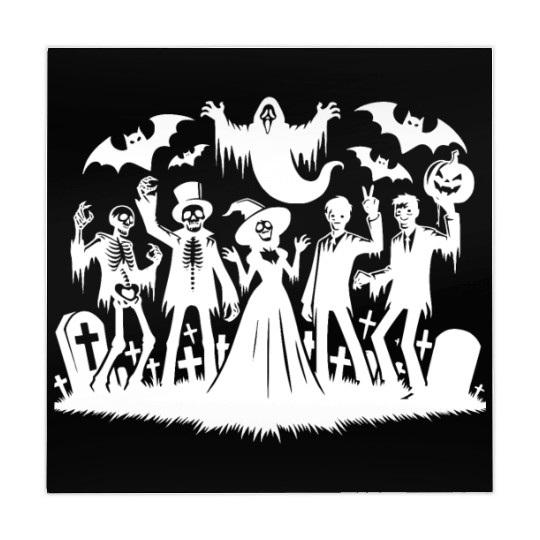 Fun Halloween Party With Zombies And Ghosts Mahjong Mats