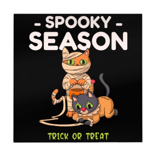 Spooky Seasons Trick or Treat Cat Mummy Mahjong Mats