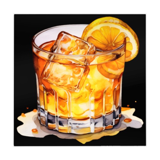 Watercolor Whiskey Drink Mahjong Mats