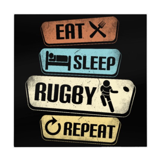 Eat Sleep Rugby Repeat Funny Rugby Player Mahjong Mats