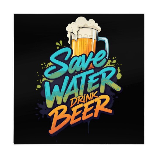 Save Water, Drink Beer - Funny Drinking Motto Mahjong Mats