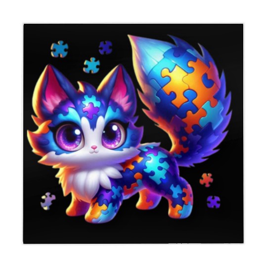 funny cute puzzle fox monster Mahjong Mats