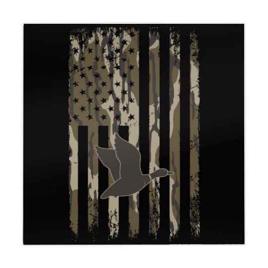 Bottomland Camo Duck Hunting American Flag USA Mahjong Mats