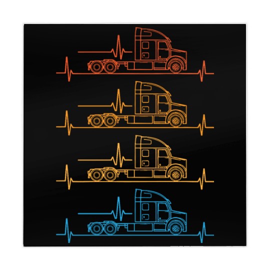 Truck driver heart beat Trucker Funny Truck Driver Mahjong Mats