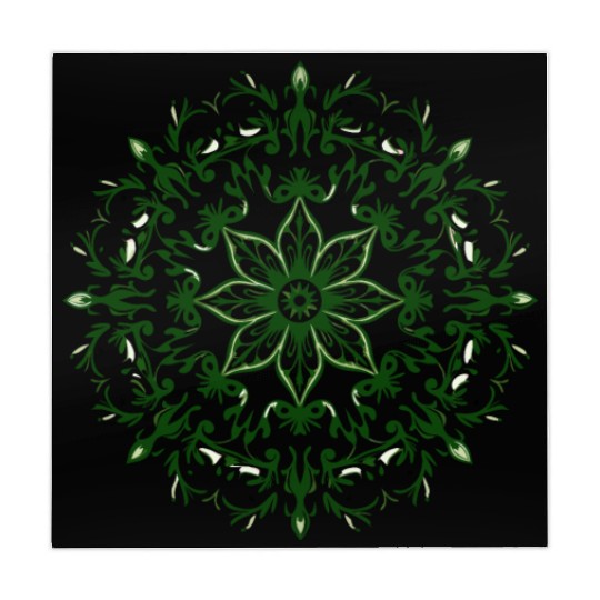 Elegant Green Mandala Design Mahjong Mats
