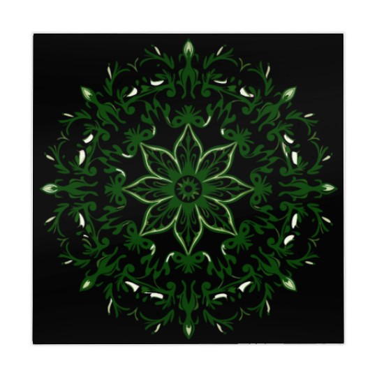 Elegant Green Mandala Design Mahjong Mats