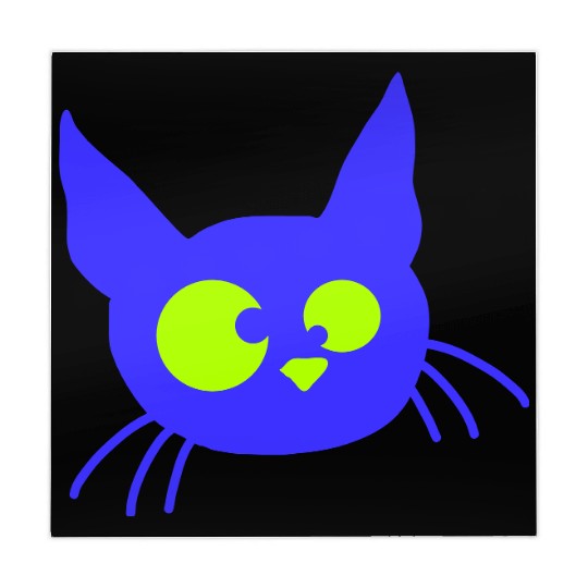 Crazy Cat Squinting Funny Eyes Grimace Fun Cartoon Mahjong Mats