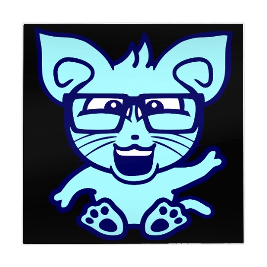 Nerd Cat Horn-rimmed Glasses Geek Smart Kitten Fun Mahjong Mats