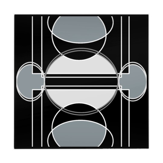 Black and grey geometric design Mahjong Mats