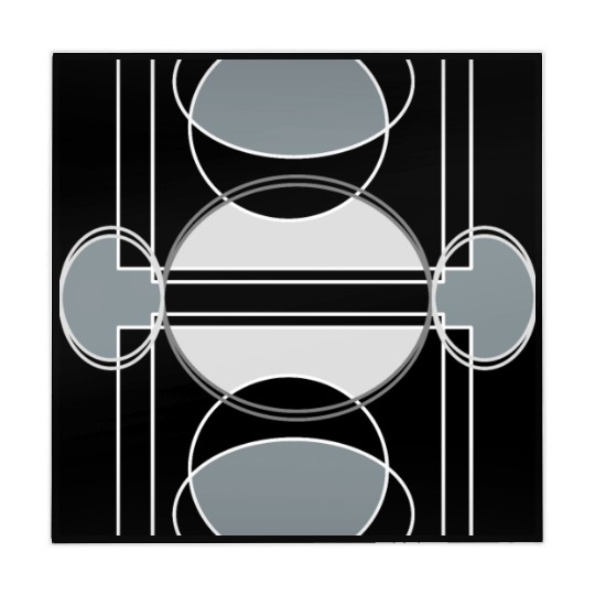 Black and grey geometric design Mahjong Mats