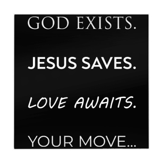God Exists Jesus Saves Love Awaits Your Move White Mahjong Mats
