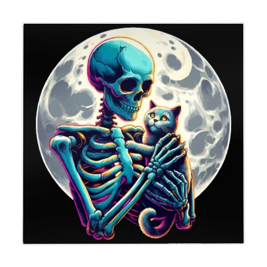 Skeleton Cute Cat Skull Kitty Halloween Mahjong Mats