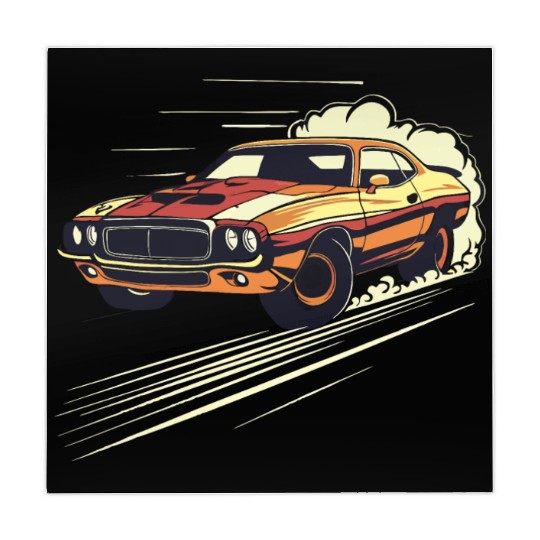 Classic Muscle Car in Action Mahjong Mats