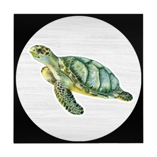 Green Turtle Watercolor Drawing Mahjong Mats