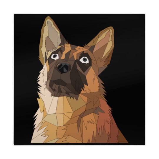 Geometric German Shepherd Dog Art Mahjong Mats