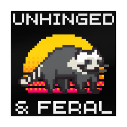 Unhinged & Feral Funny Raccoon Pixel Art Mahjong Mats