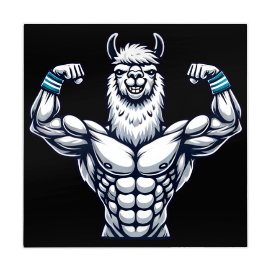 Strong muscular llama alpaca fitness bodybuilder Mahjong Mats