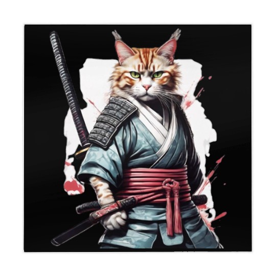 Fearless Samurai Cat Mahjong Mats