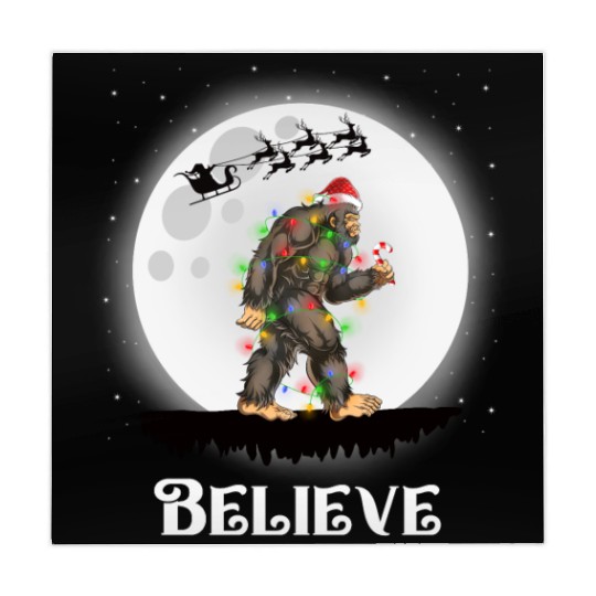 Believe Santa Bigfoot Christmas Sasquatch Mahjong Mats