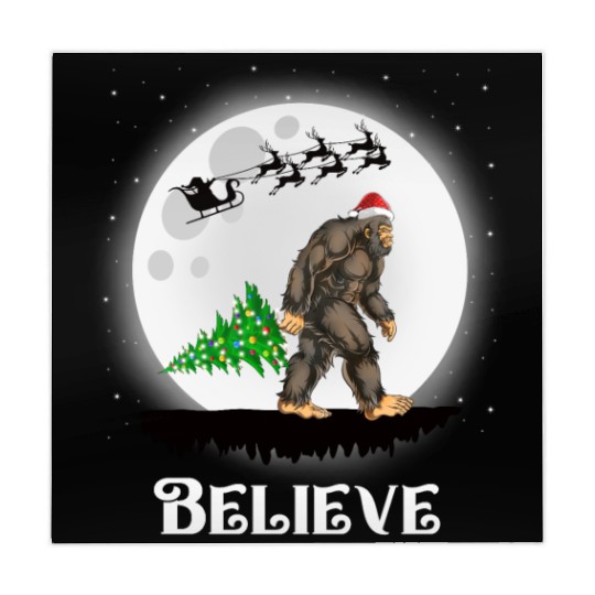 Bigfoot Christmas Tree Lights Believe Sasquatch Mahjong Mats